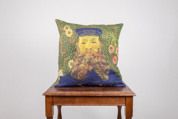 Cushion cover, Portrait of Joseph Roulin, Vincent van Gogh, 100% linen, Throw Pillow, Linen pillow, Wholesale pillow, 18x18 pillow