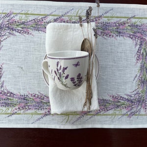 Lavenders, placemats, cloth napkins, linen, lunch Placemats, vintage placemats, housewarming gift, thanksgiving table, lavender, boho decor image 2