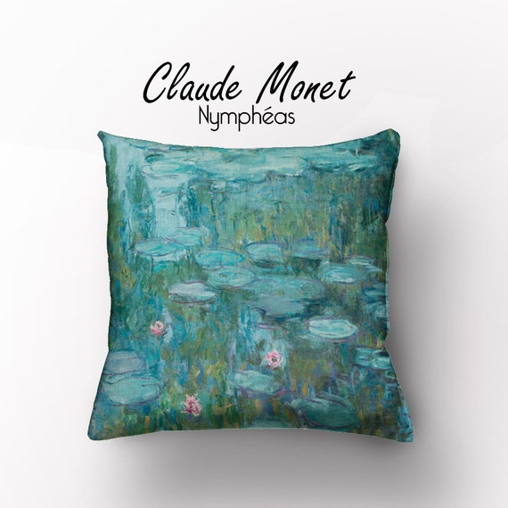 Claude Monet, Water Lilies, Cushion cover, Monet pillow, linen pillow, cushion, 100% linen, decorative pillows, throw pillow