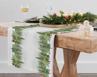 Table runner, Paws in the Snow, Christmas decorations, custom size, Christmas gift, housewarming gift, table topper, linens, Holiday decor