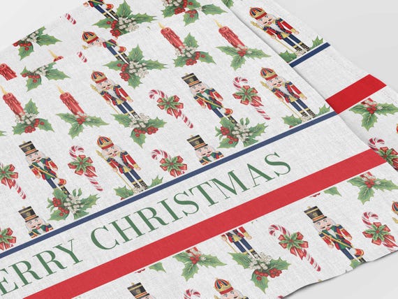Placemats set "Nutcracker Holiday", Christmas decorations, Christmas gift, Holiday decor, Christmas print, 100% linen, Christmas Ornaments