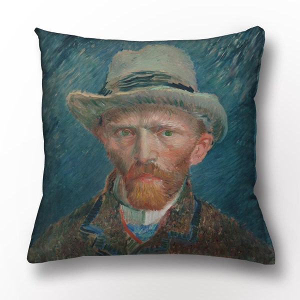 Cushion cover, Vincent van Gogh, Self Portrait, Decorative pillow, Zipper, linen pillow, Van Gogh pillow, Van Gogh print, Christmas gift