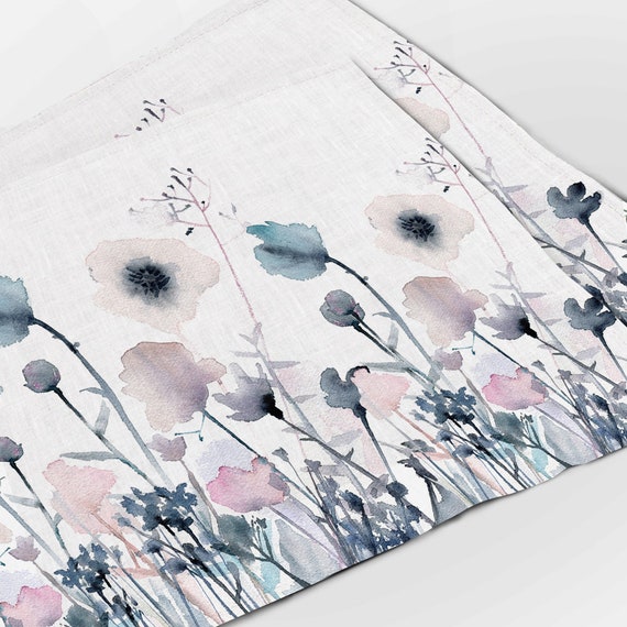 Placemats set (4 or 6), poppies print, linen placemats, wabi sabi, farmhouse decor, fabric placemats, cloth napkins, mother in law gift