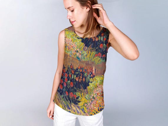 Linen top, Landscape, 1925/1928, women blouse, linen shirt, 100% linen, tank top