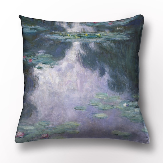 Cushion cover, Water Lilies, Claude Monet, 100% linen, linen pillow, Claude Monet pillow, Cushion cover with zipper, LINENISLOVE