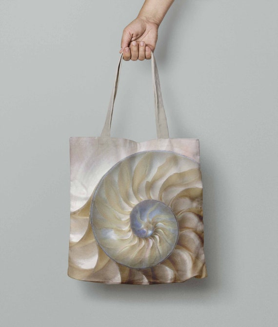 Tote bag, Shell print, Coral, Vintage, linen bag, birthday gift, bridal shower, teacher bag, linen, gift idea, gift for her