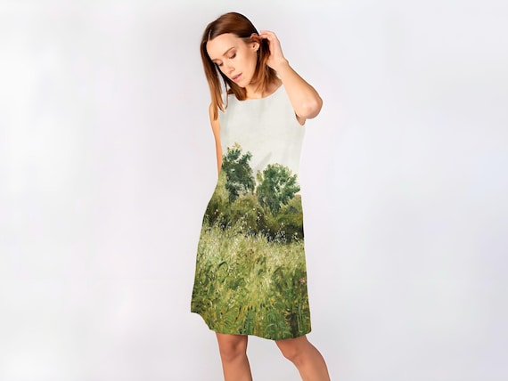 Linen summer dress, Field of Oats near Vejby by P. C. Skovgaard