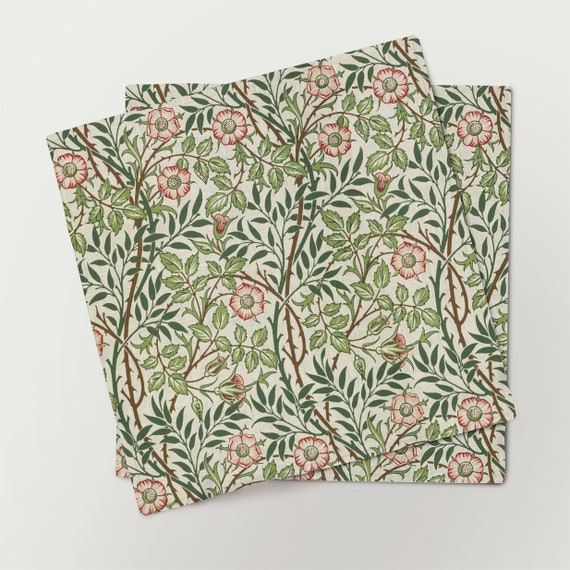 Linen napkins, Sweet Briar, William Morris, fabric napkin, linen table decor, 100% linen