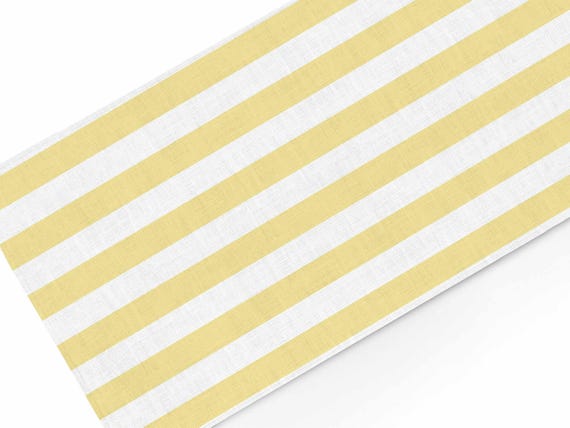 Table runner, Yellow Stripes, Table top 100% linen, Easter decor linens