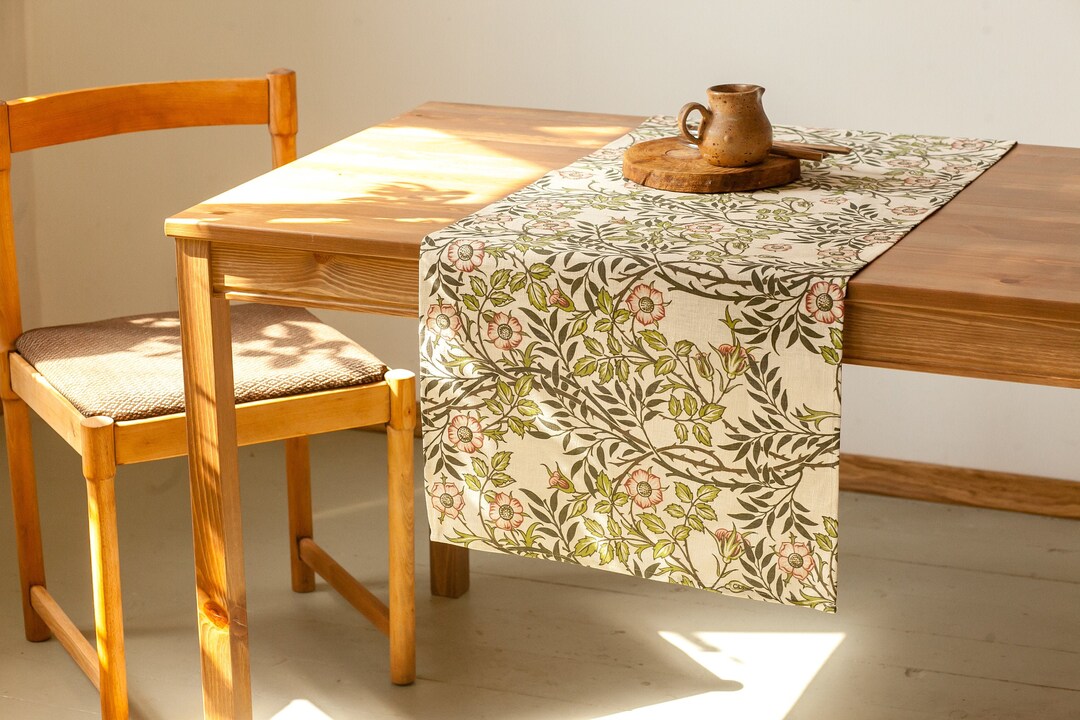 Table Runner, William Morris, Sweet Briar, 19x56, Vintage Table Runner