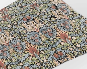 Placemats set, William Morris, Snakeshead bedrukt textiel, linnen placemats, 100% linnen, stoffen placemats, Art deco, Europa