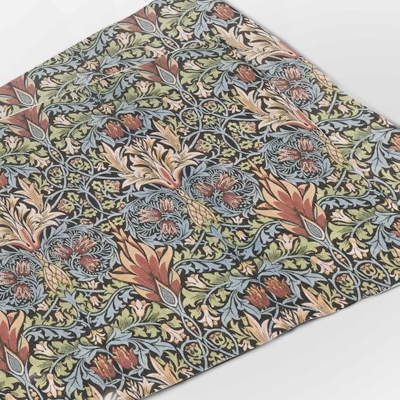 Placemats set, William Morris, Snakeshead printed textile, linen placemats, 100% linen, fabric placemats, Art deco, Europe