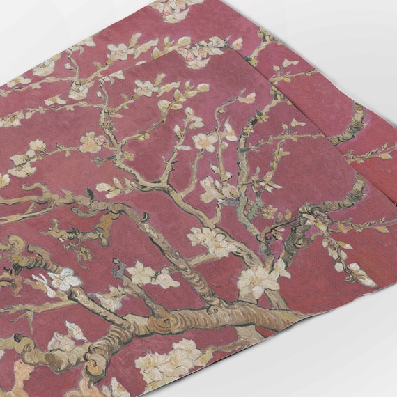 Van Gogh, placemats set, Almond blossom, housewarming gift, linen placemats, fabric placemats, farmhouse decor, easter table, place mat