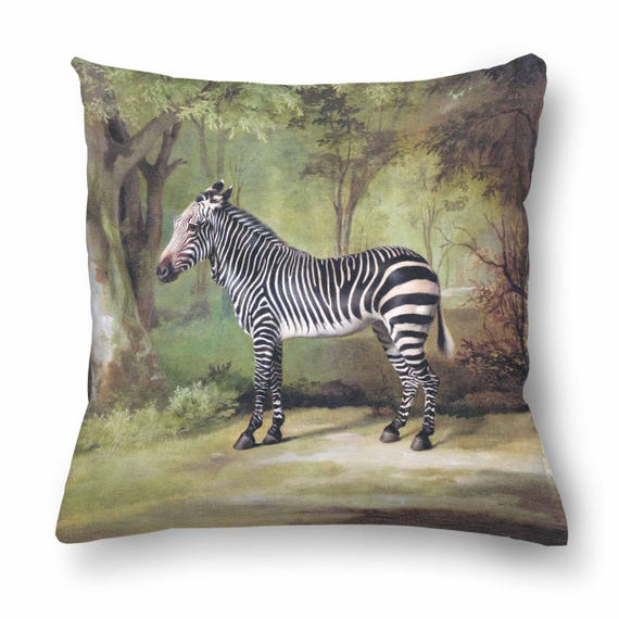 Cushion cover, Zebra (1763), George Stubbs, 100% linen, vintage sofa decor