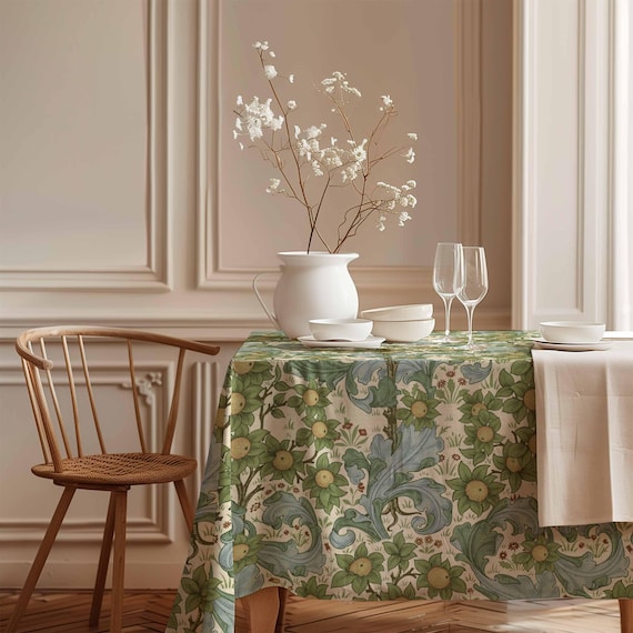 Tablecloth, Orchard, 1955, John Henry Dearle, Orange tree, custom size, William Morris, linen tablecloth, 100% linen, LINENISLOVE