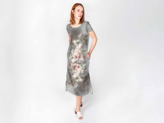 Linen women dress, Vintage Rose, 100% linen