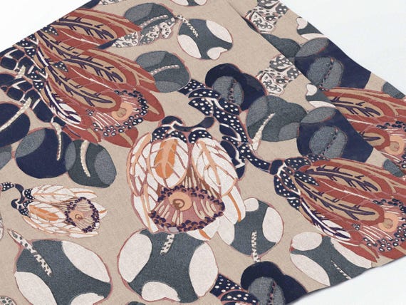 Linen placemats, Edouard Benedictus, Variation II, fabric placemats, 100% linen, vintage placemats