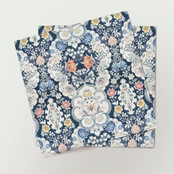 Napkins set, Anna Maria Garthwaite, Blue Flowers napkins, 1726-1728, 100% linen