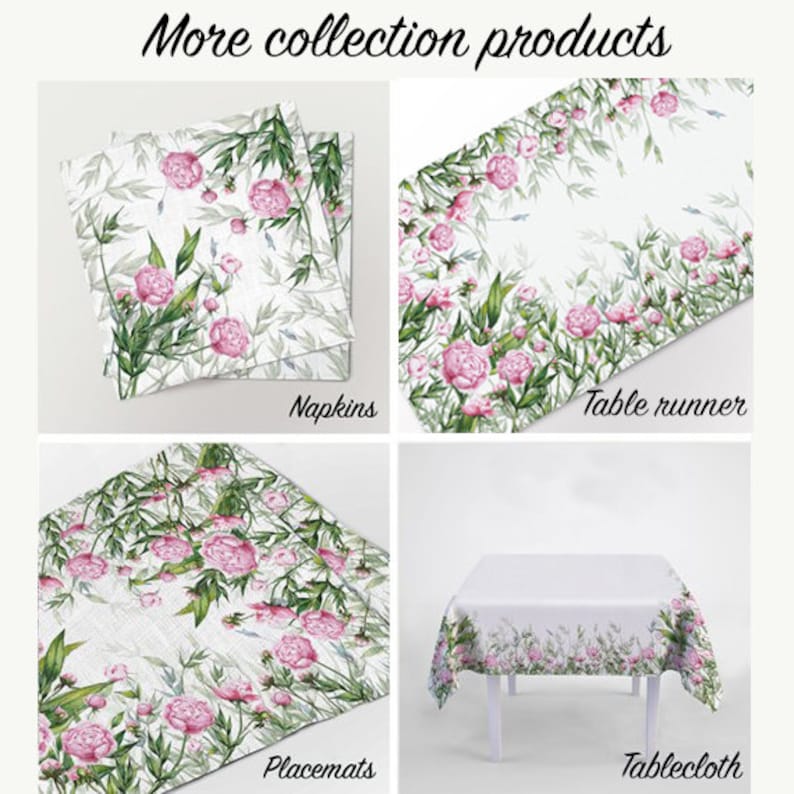 Linen Love Peonies Napkins - Thumbnail 3