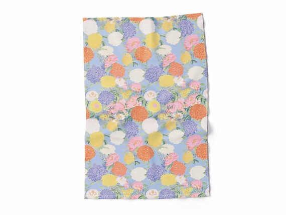 Kitchen Towel, Aster and Dahlia, fabric towel, 100% linen