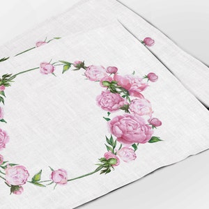 Set di tovagliette, matrimonio Boho, decorazioni per la tavola di Pasqua, peonie, decorazioni per la tavola di nozze, rosa, decorazioni per matrimoni, tovagliette in tessuto, decorazioni per la casa, piano del tavolo