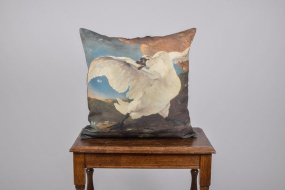 Cushion cover, The Threatened Swan, Jan Asselijn, Throw Pillow, Linen pillow, Wholesale pillow, custom pillow, 18x18 pillow, home pillow