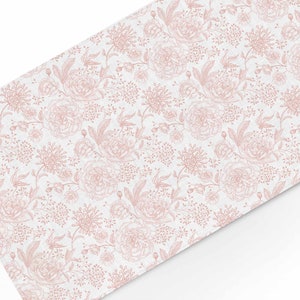 Chemin de table, floral vintage, chemin de table en lin, cadeau de mariage, décoration de table de mariage, dessus de table en lin, 100 % lin, dimension personnalisée