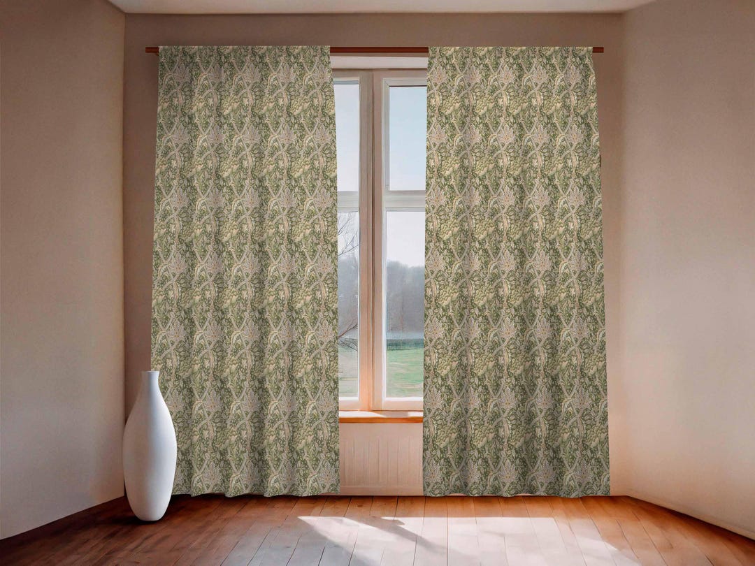 William Morris Windrush Linen Curtains, Custom Rod Pocket - Etsy