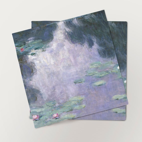 Napkins set, Water Lilies, Claude Monet, 100% linen, Square napkins, Monet Lilies, Matching linen napkins set, LINENISLOVE