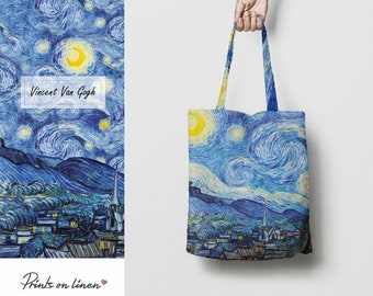 Van Gogh Tote Bag Linen Bag Art Print Birthday Gift | Etsy