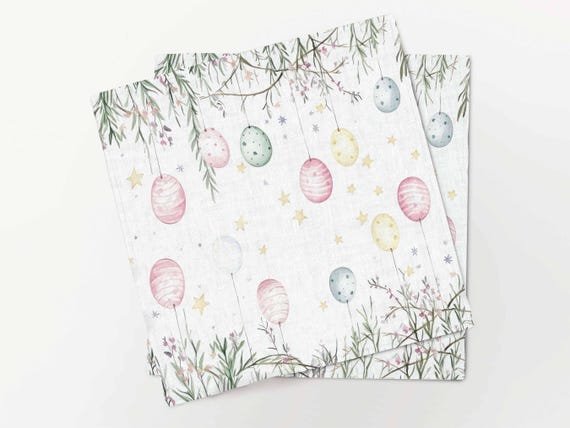 Napkins set, Easter Garden, 100% linen, Easter table decor, Easter decor, Spring table decor