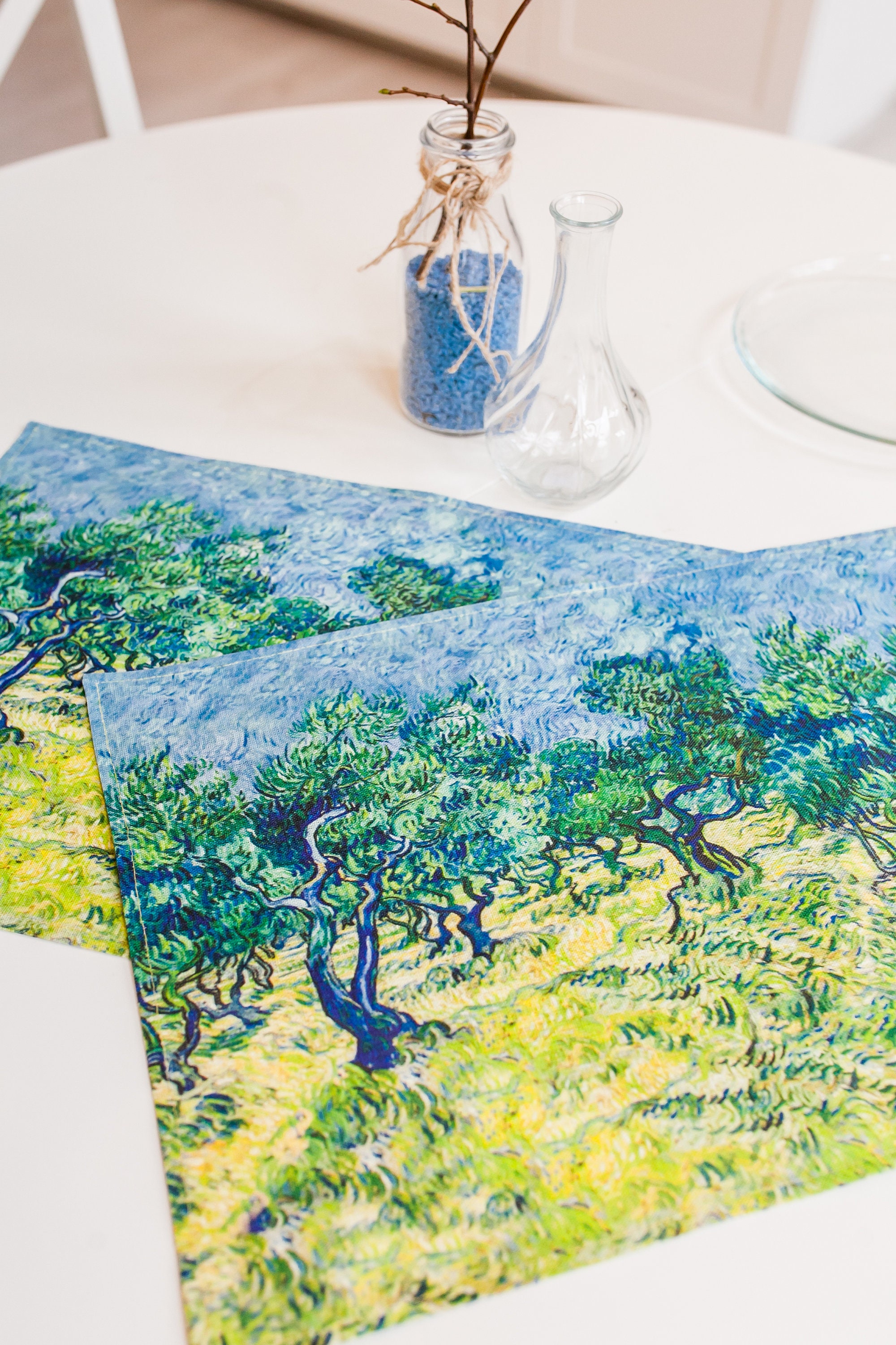 Van Gogh, placemats set (4 or 6), housewarming gift, linen placemats