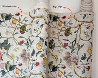 Birdsong Linen Fabric, Floral Print, By The Yard