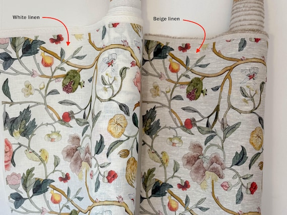 Linen fabric, Birdsong, Fabric by yard, Fabric by meters, 100% linen, Fabric wholesale, Crafting fabric