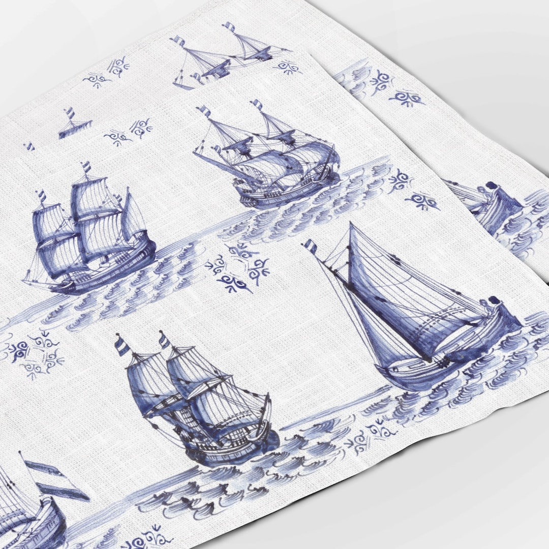Placemats Set 4 or 6, Marine Placemats, Ships Placemats, Linen Placemats, Boats Placemats, 100
