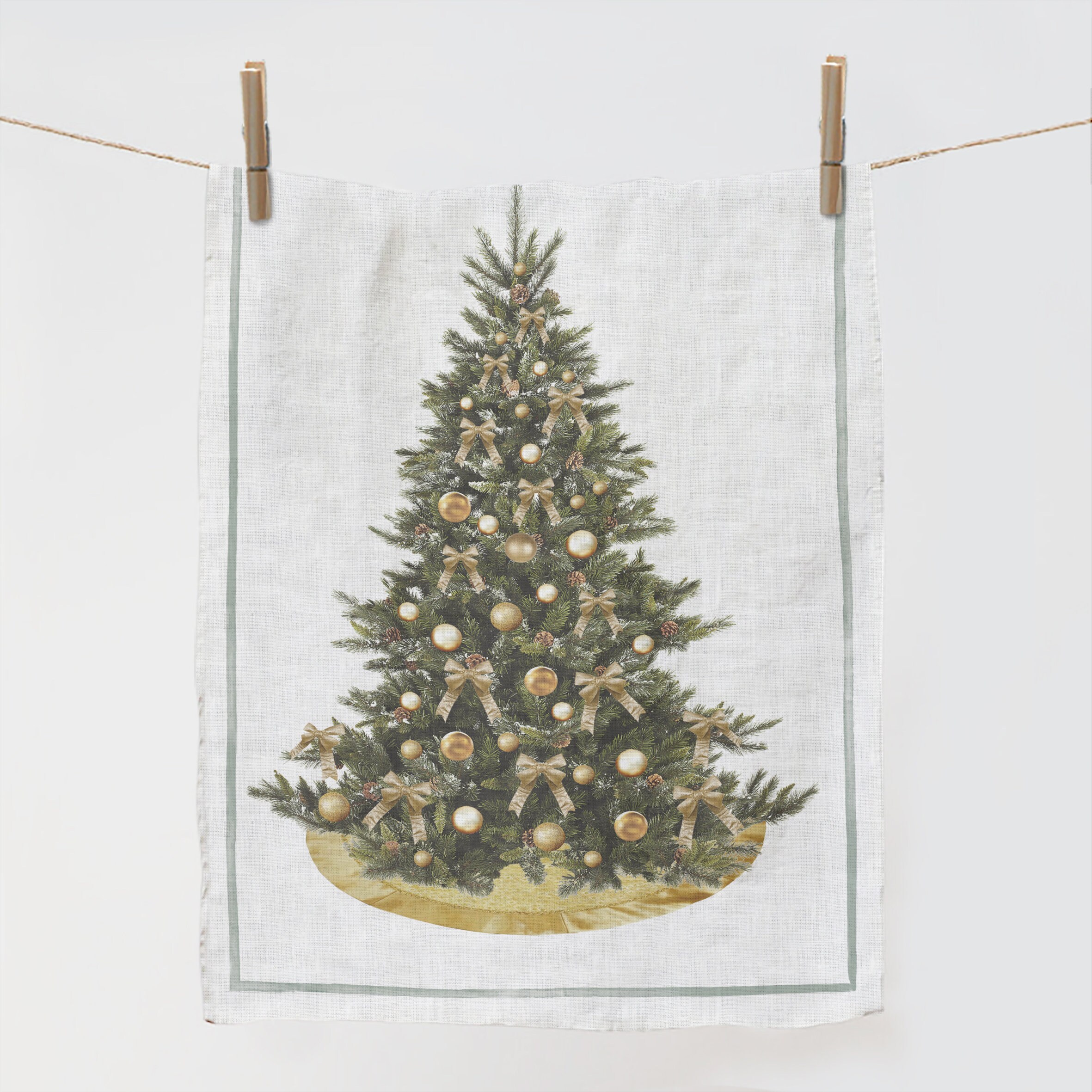 Toalla de Navidad para Cocina con Pino 🎄🎄🎄, Toalla decorada. / Christmas  tree Kitchen Towel. 