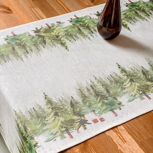 Table runner, Paws in the Snow, Christmas decorations, custom size, Christmas gift, housewarming gift, table topper, linens, Holiday decor image 5
