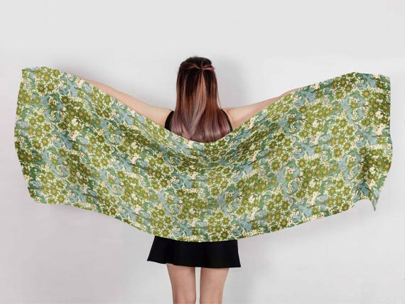 Linen scarf, William Morris, Orchard, 100% linen
