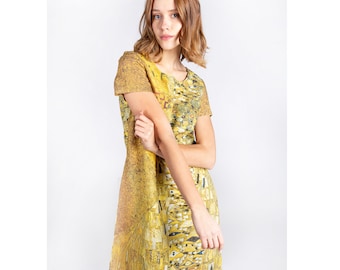 Woman in Gold (1907) by Gustav Klimt Art Nouveau Fitted Dress - Etsy