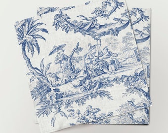 Leinen Servietten, Toile de Jouy, Servietten 6er Set, 100% Leinen, Servietten Muster, Servietten Set, handgemachte Servietten von Linenislove