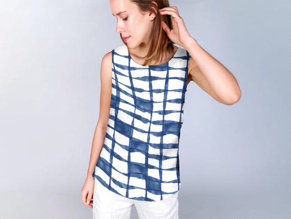 Linen top, Wabi-ink, Vintage shirt, women blouse, linen shirt, 100% linen, tank top