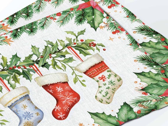 Placemat Set, Festive Christmas, Christmas Print, Holiday Decor