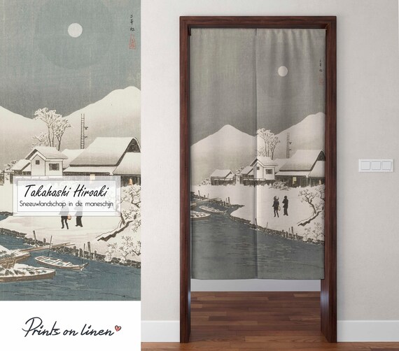 Noren, linen curtains, Linen Noren curtains, Shotei, Japan curtains, short Noren, Single curtains, 100% linen, custom curtains