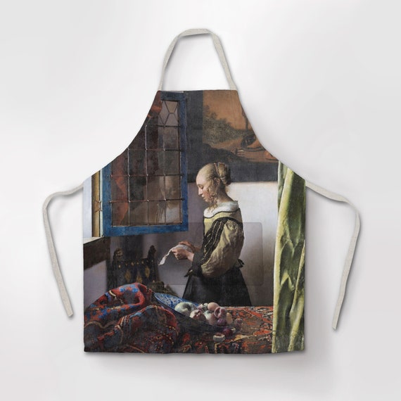 Linen apron, Girl Reading A Letter, Johannes Vermeer, Apron, 100% linen, wholesale prices