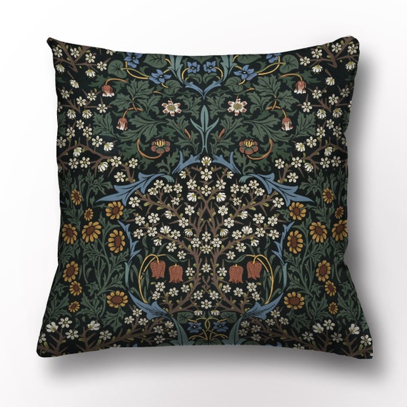 Cushion cover, Blackthorn, William Morris, Cushion for sofa, linen pillow, 100% linen, 18x18, pillow with zipper, pillow art print