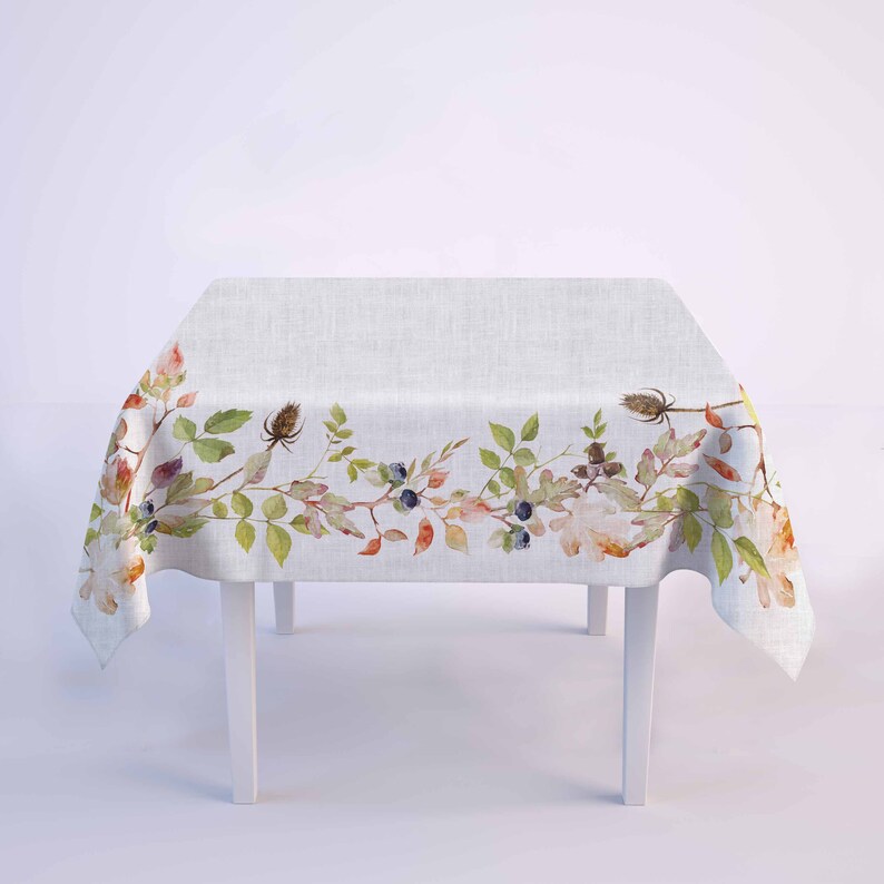 Autumn tablecloth, Linen tablecloth, farmhouse decor, rectangle Autumn tablecloth, Linen tablecloth, farmhouse decor, rectangle