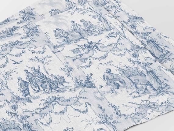 Placemats, Toile de Jouy, placemats set of 4, placemats set of 6, fabric placemats, linen placemats, placemats set