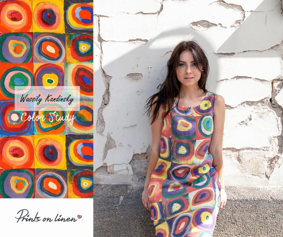 Kandinsky Color Study Linen Dress ...