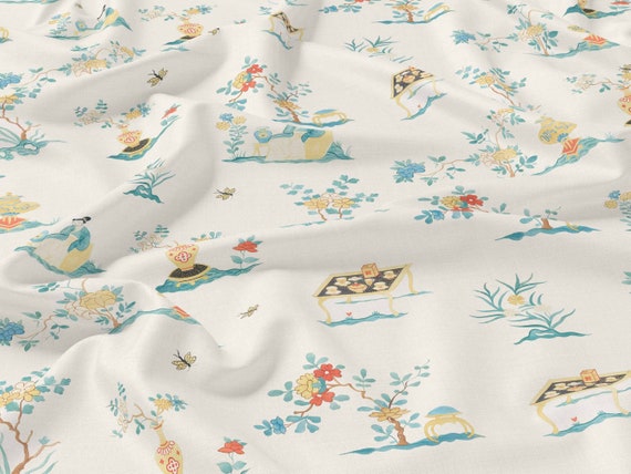 Linen fabric, Anna Maria Garthwaite, Fabric by yard, Fabric by meters, 100% linen, Fabric wholesale, Crafting fabric