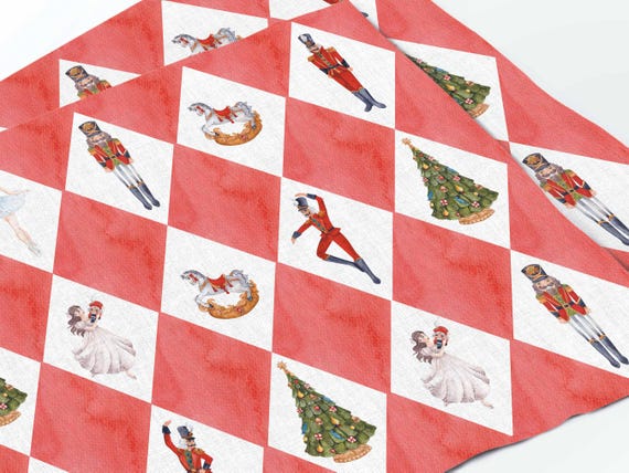 Placemats set, Ballet & Christmas Classics, 100% linen, linen placemats